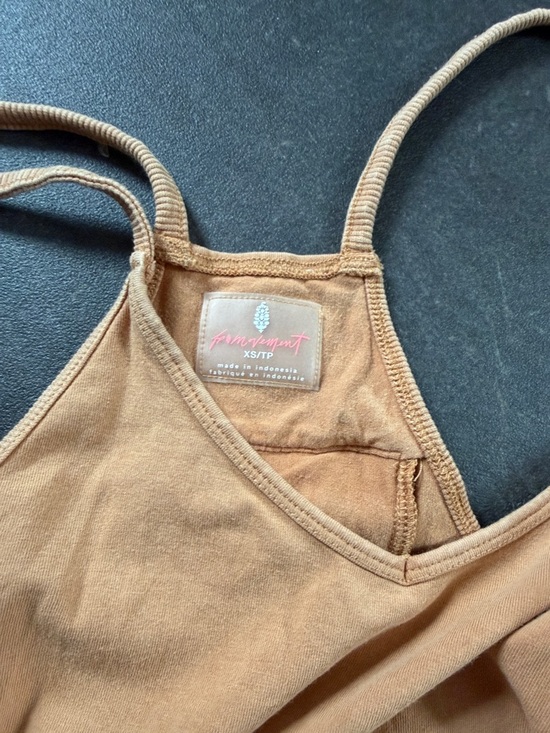 We The Free Camel/Tan Relaxed Strap Jumpsuit Romper - Picture 2 of 3